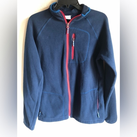 Columbia Other - Columbia Youth Full Zip Up Fleece Fall Cold Weather Jacket Size XL Blue and Red